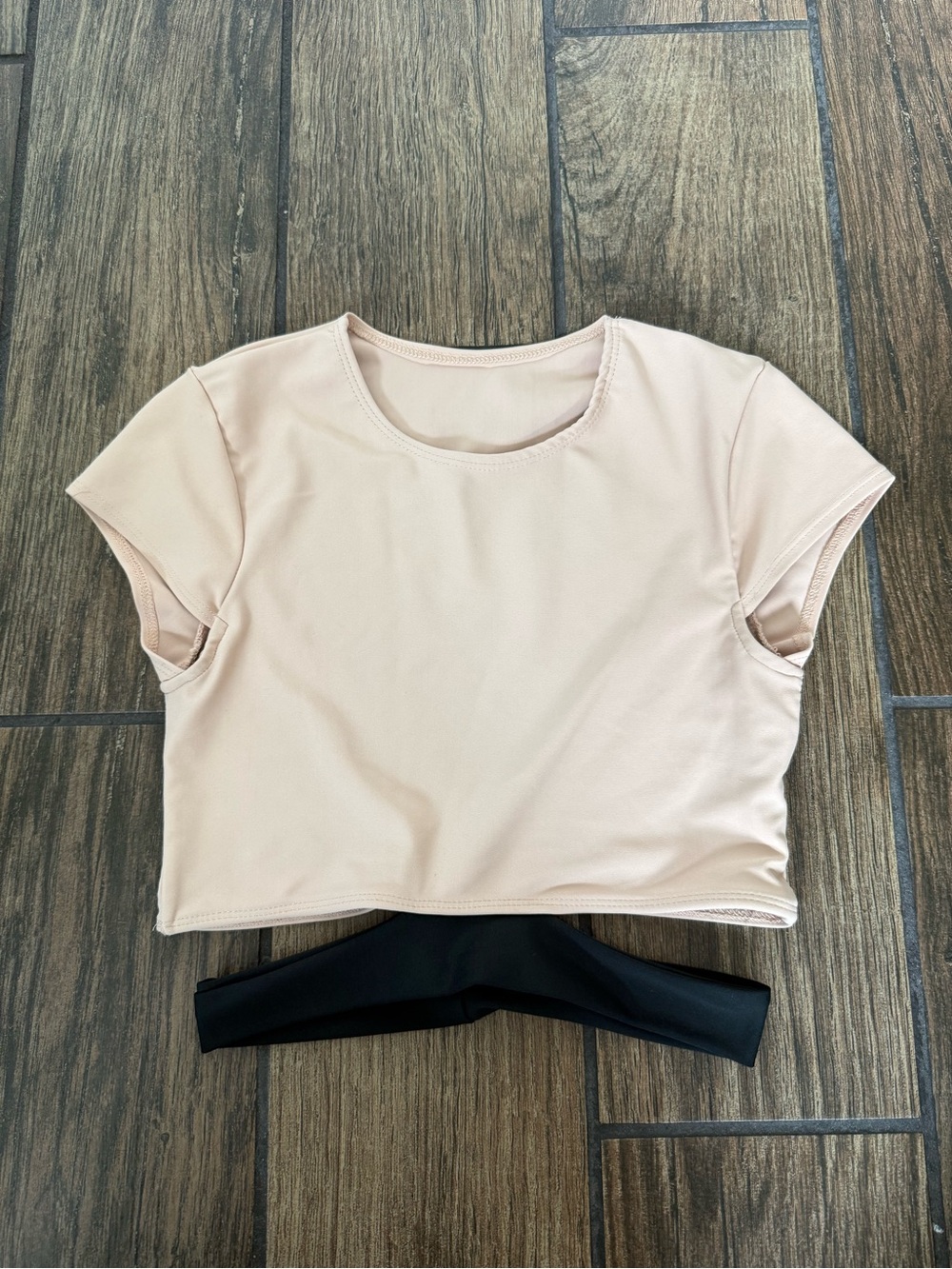 Five Dancewear Nude Crop Top Adult Small SA Short Sleeve Dance Performance